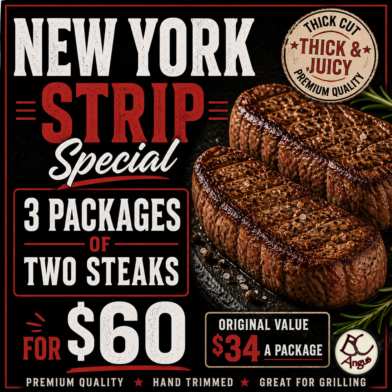 New York Strip Special - BC Angus