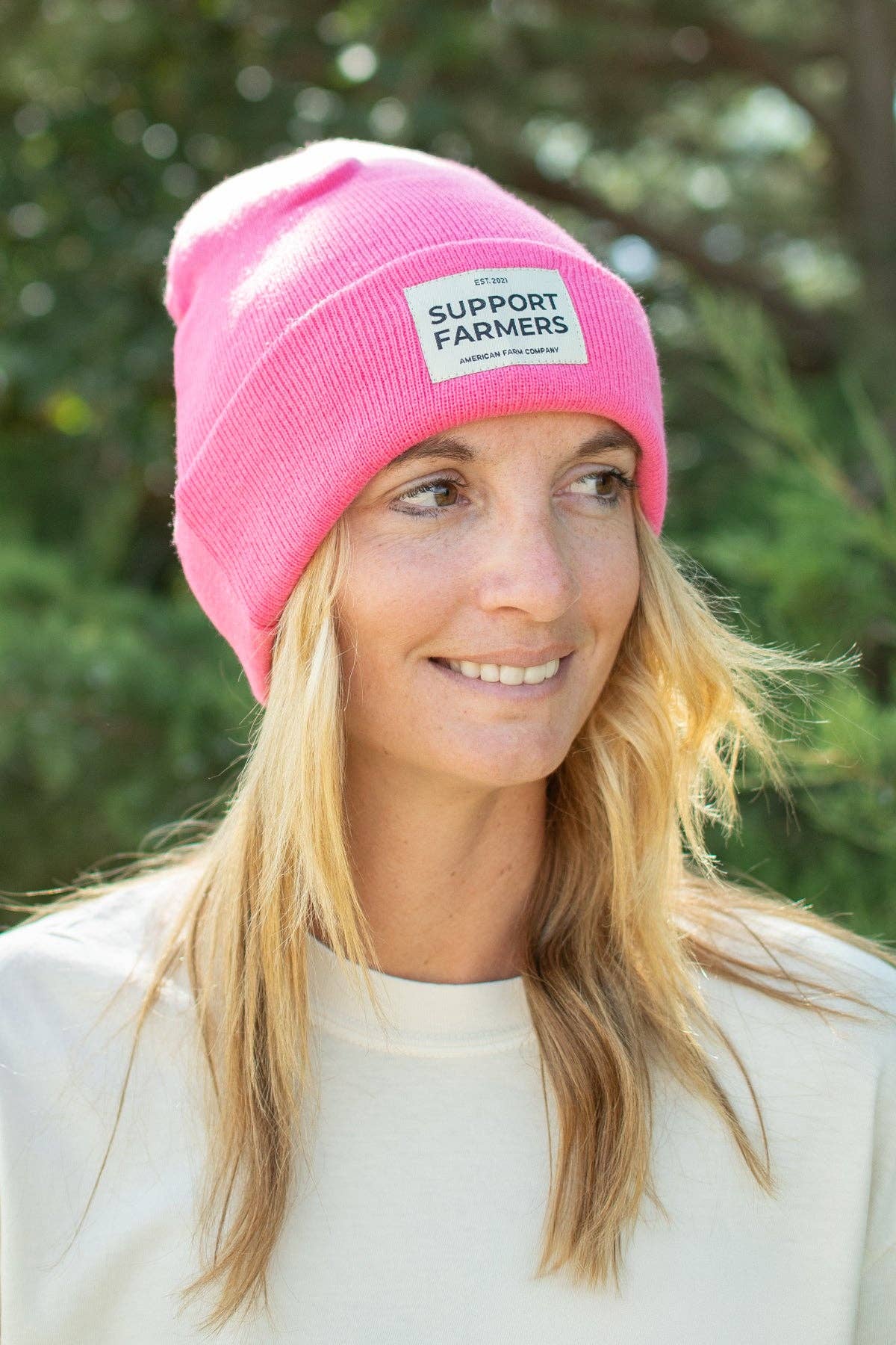 Hot Pink ‘Support Farmers’ Beanie