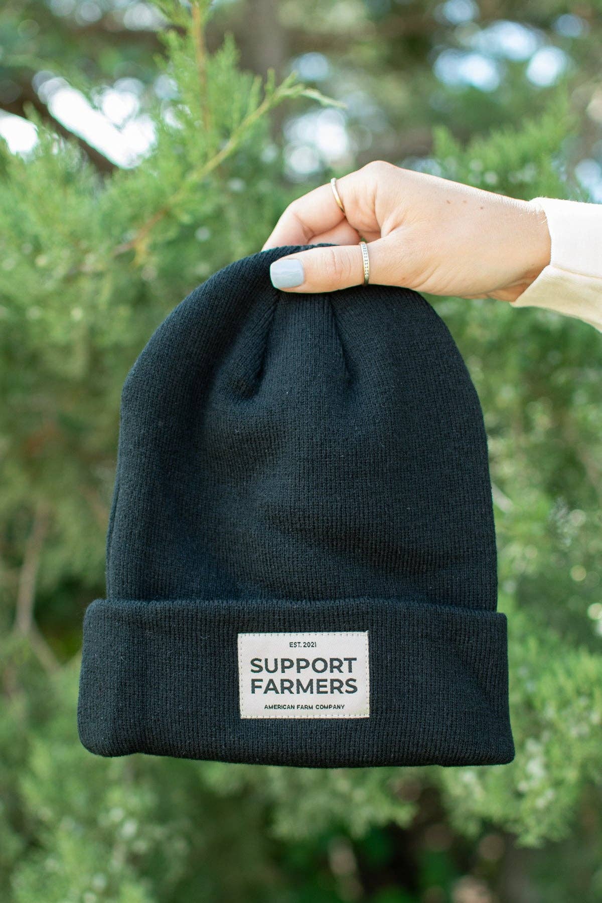 Black ‘Support Farmers’ Beanie