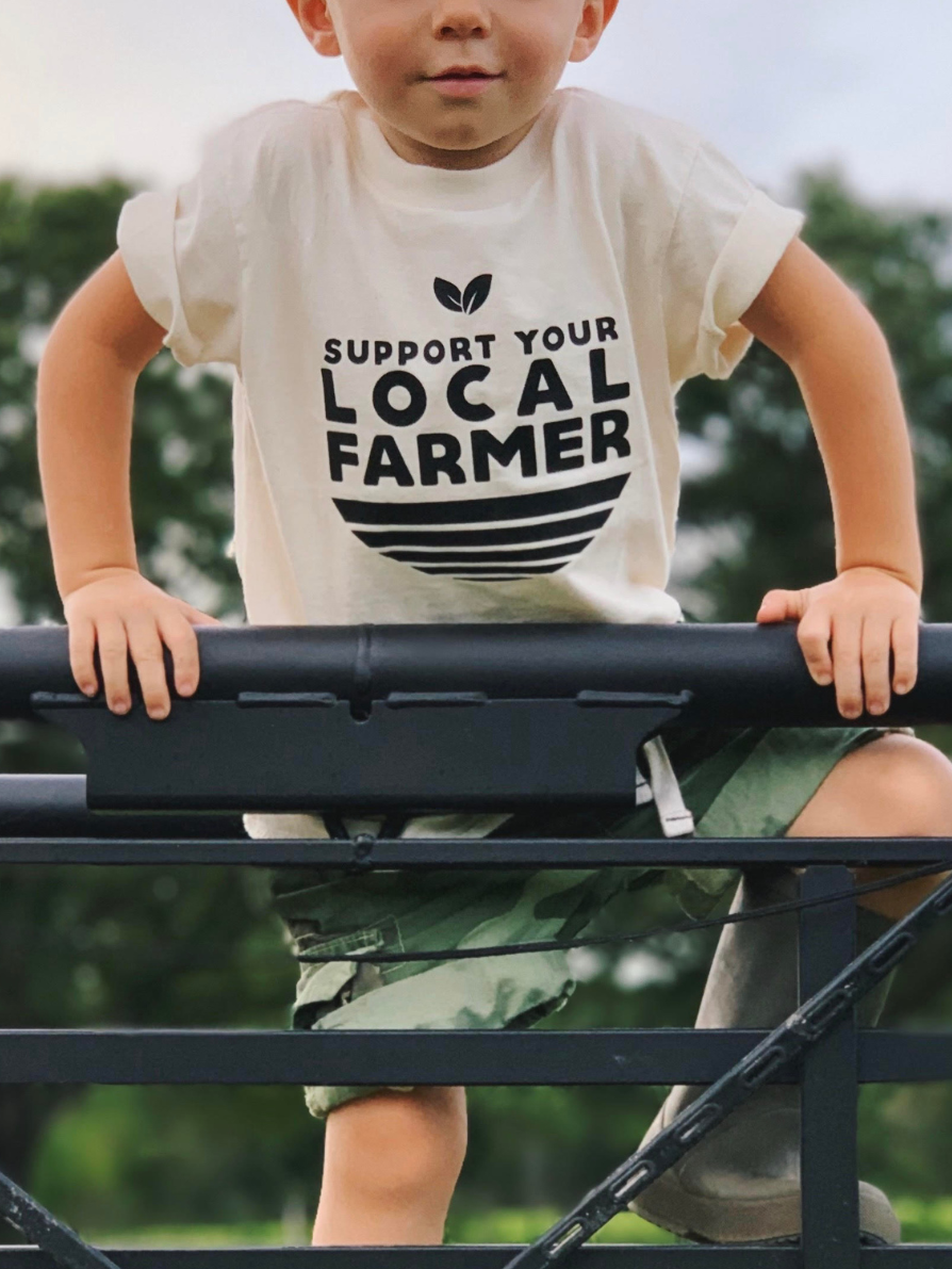 Support Your Local Farmer Kids T-shirt | Eco-Friendly Tee