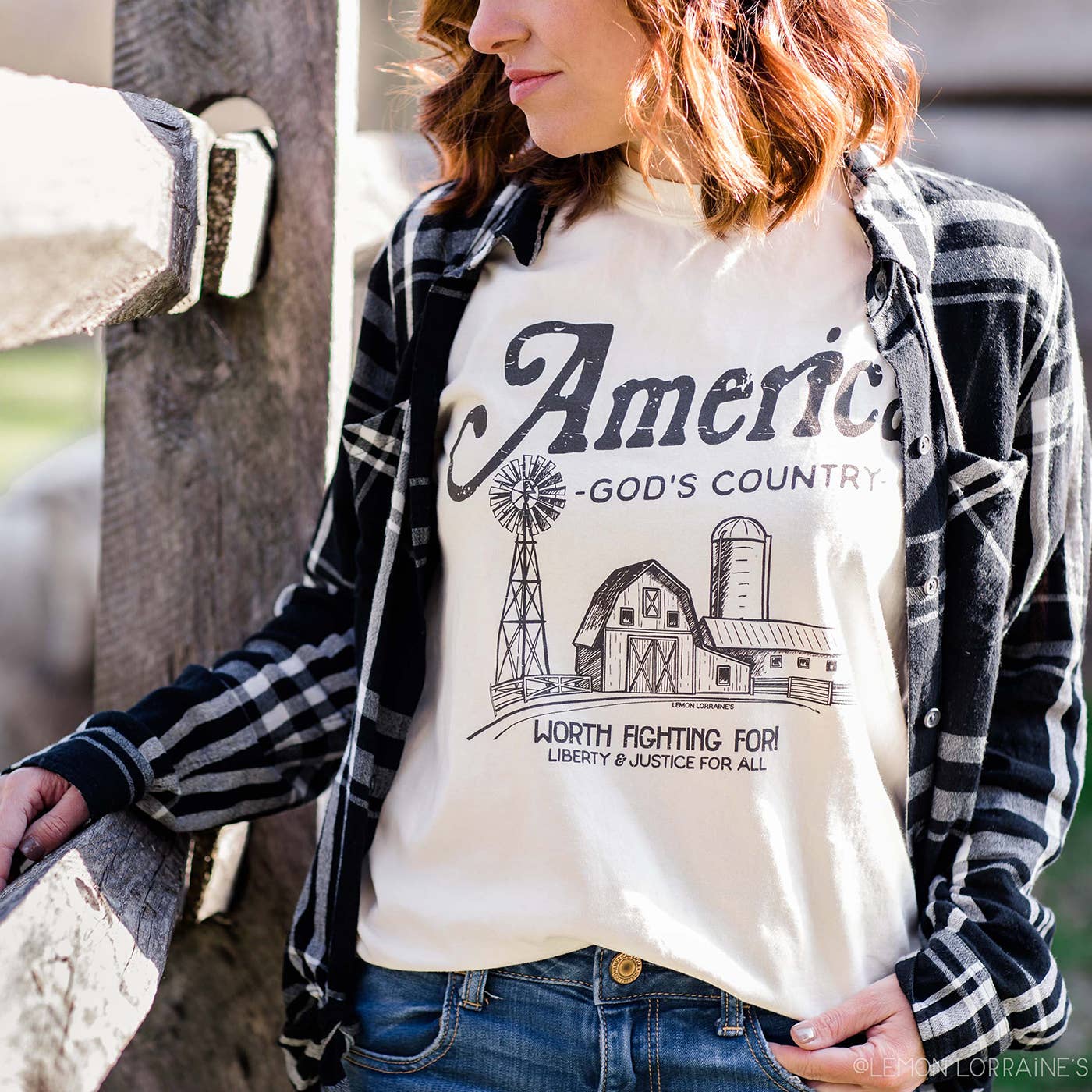 AMERICA GOD'S COUNTRY Graphic Tee on Comfort Colors