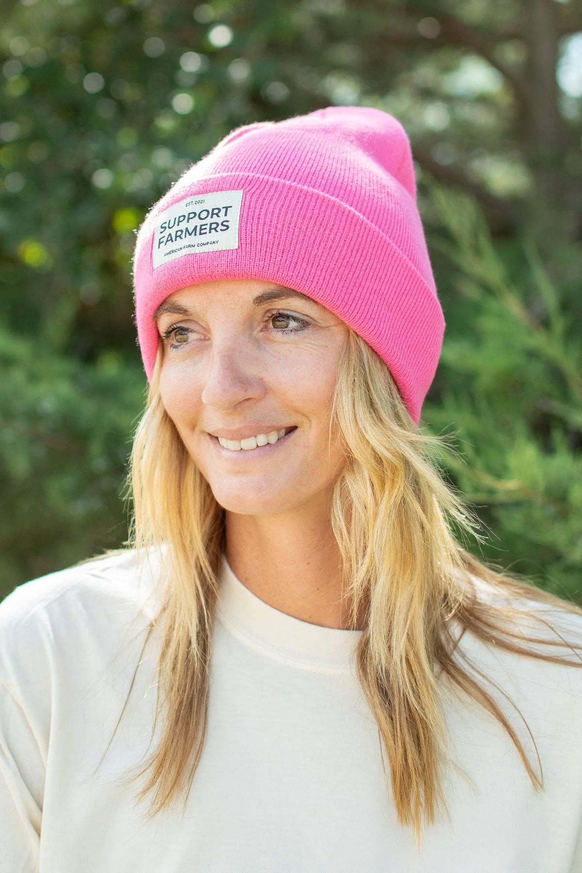 Hot Pink ‘Support Farmers’ Beanie