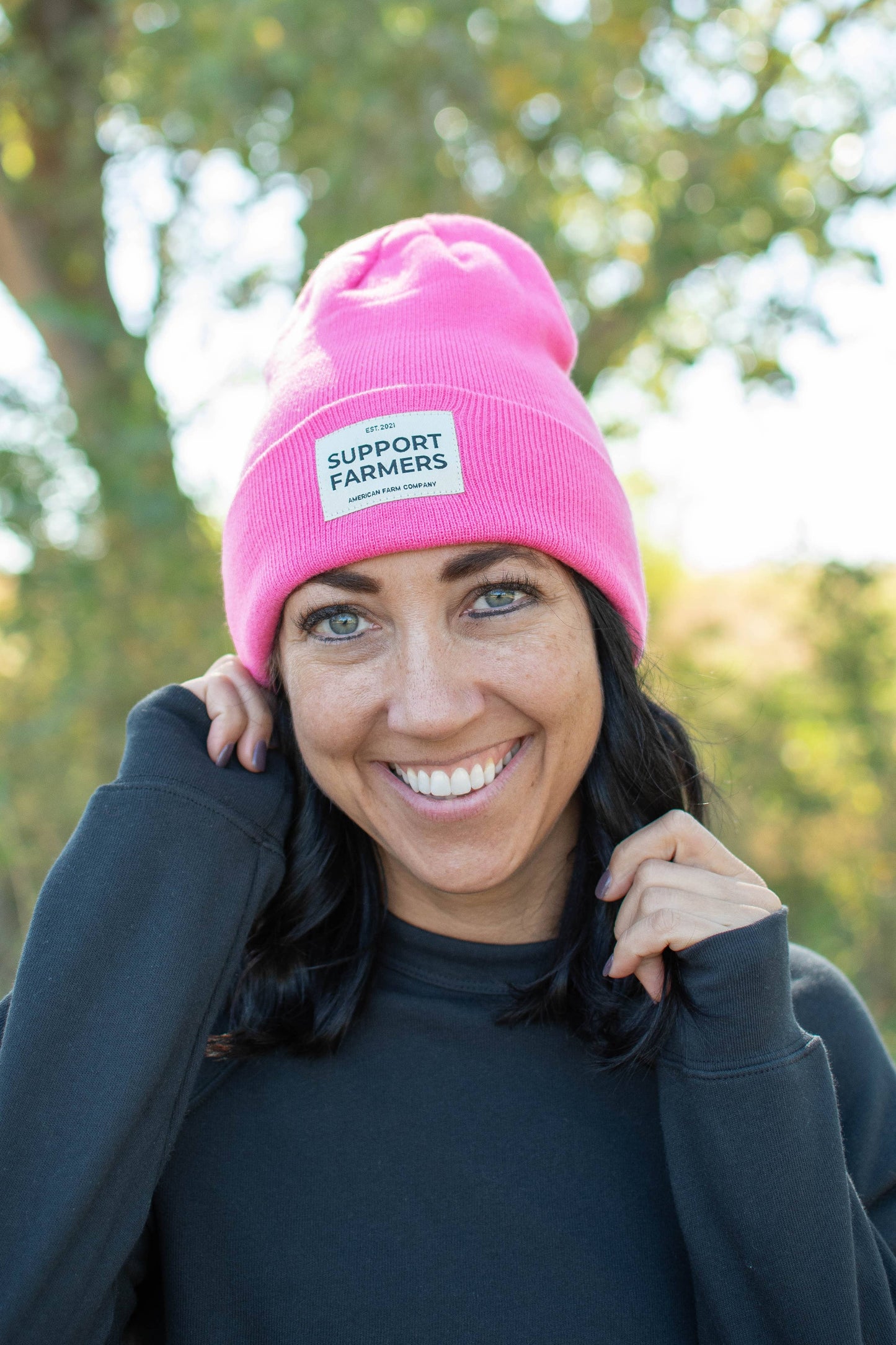 Hot Pink ‘Support Farmers’ Beanie