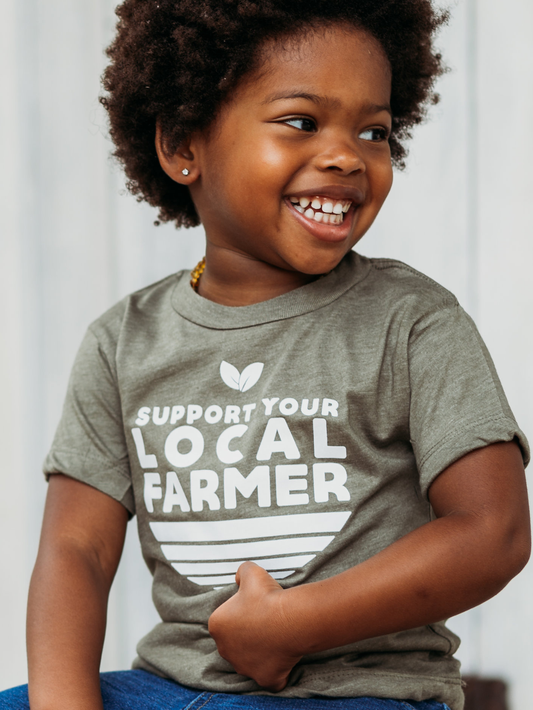 Support Your Local Farmer Kids T-shirt | Eco-Friendly Tee